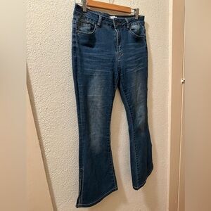 Bamboo Jeans Women Flared With Slits On Side of Bottom Leg Size 13(Juniors)